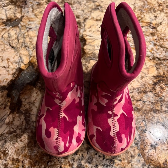 Baby Bogs Pink Camouflage Rain Snow Winter Boots Warm EUC - Picture 3 of 6